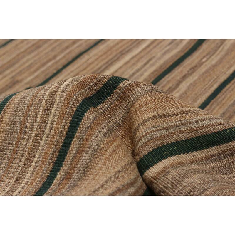ECARPETGALLERY Flat-Weave Boho Tan Wool Kilim - 8'8 x 11'8