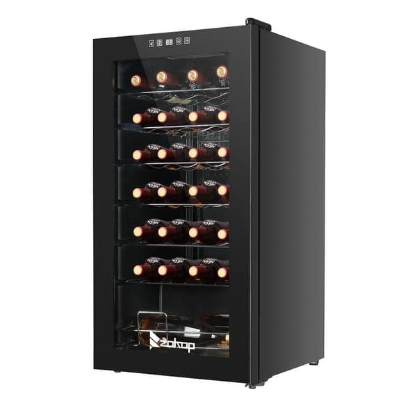 slide 2 of 10, 18/28-Bottle Compressor Wine Cooler and Refrigerator for Home, Bar, Perfect for Soda Beer or Wine, Stainless Steel, 1.8Cu.Ft