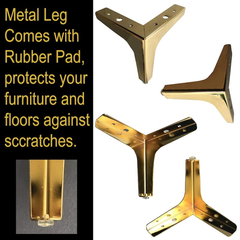 Treaton, 5-Inch Heavy Duty Metal Furniture Leg For Cabinet,Cupboard, Table, Sofa, Set of 4,