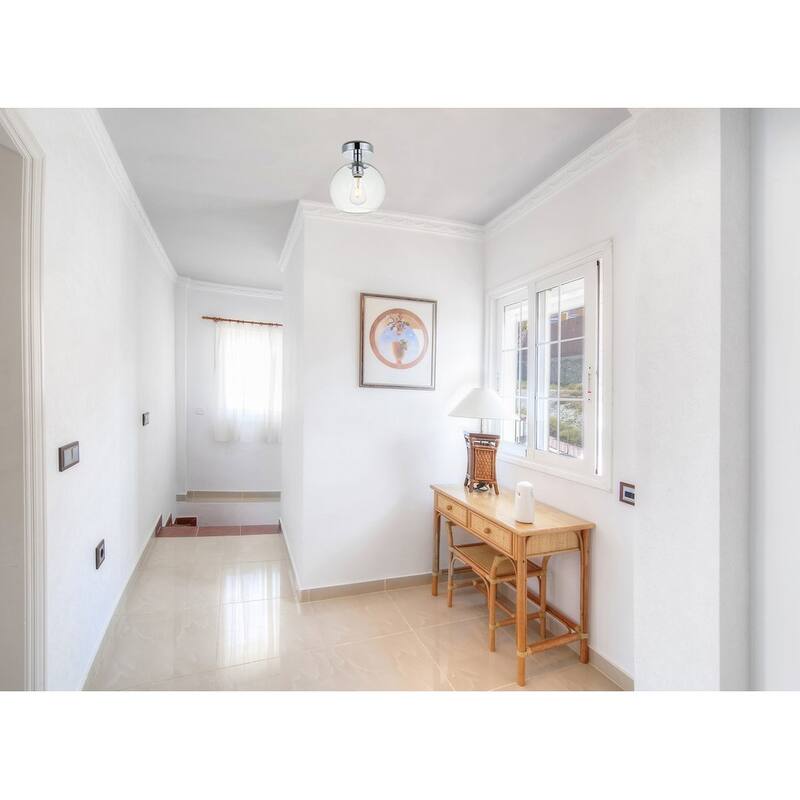 1-Light Flush Mount with 8 inch Clear Glass