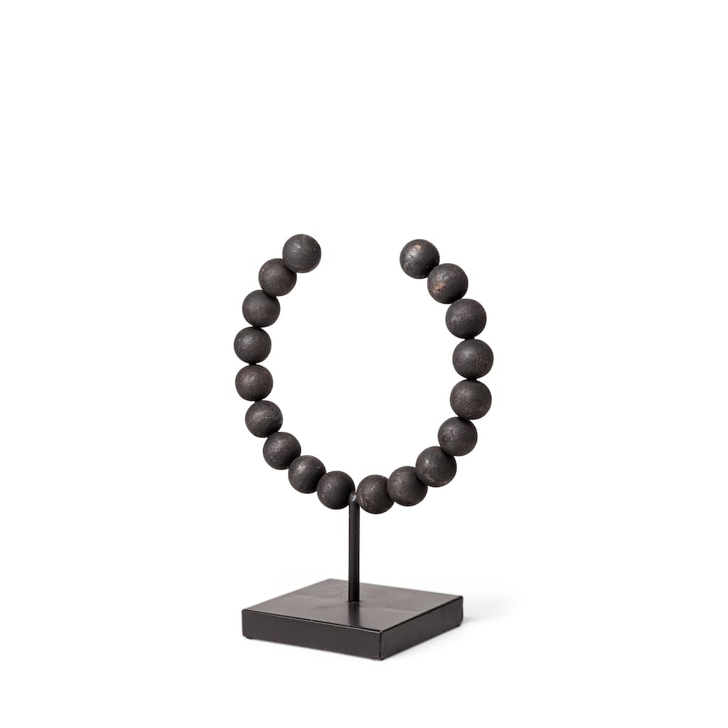 Tulane I Black Beaded Broken Sphere Decorative Object