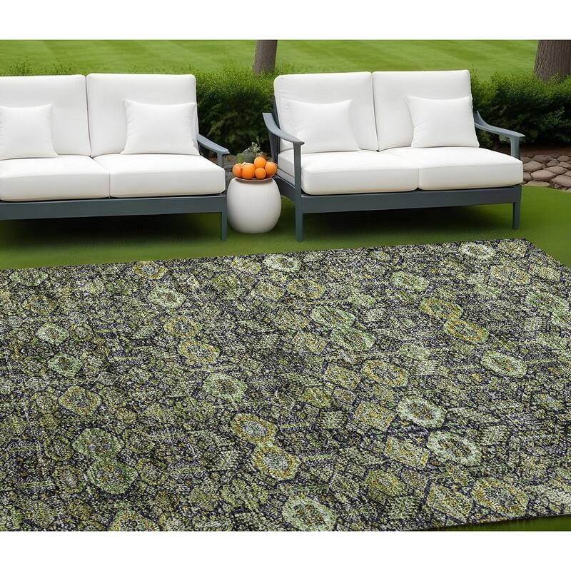 Alrimo Lush Floral Weather Resistant Classic Meets Modern Outdoor Rug - 8' X 10' - Multi