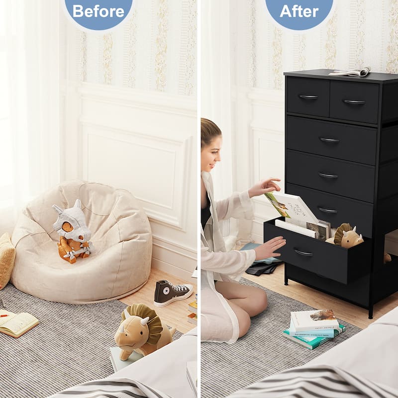 Vertical Storage Dresser 7-drawer Chest Closet Organizer Unit for Bedroom