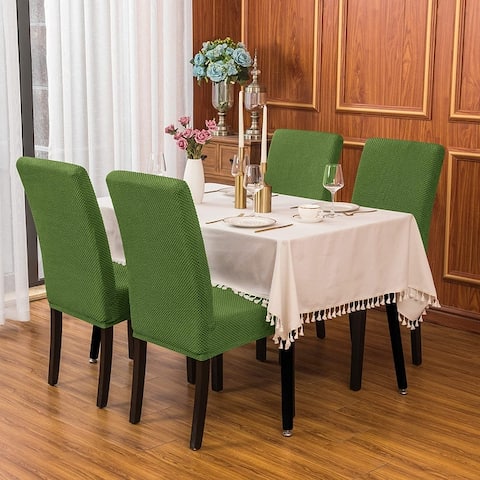 Subrtex 2 PCS Stretch Dining Chair Slipcover Textured Grain Cover