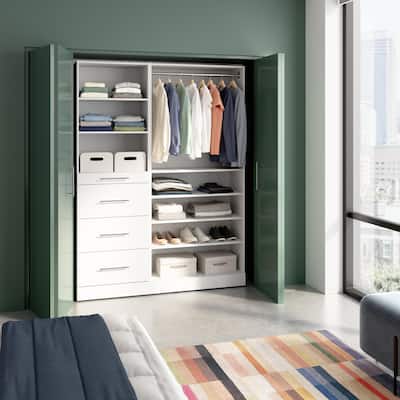 Bestar Florence 61W x 16D Closet System with Drawers, Slab