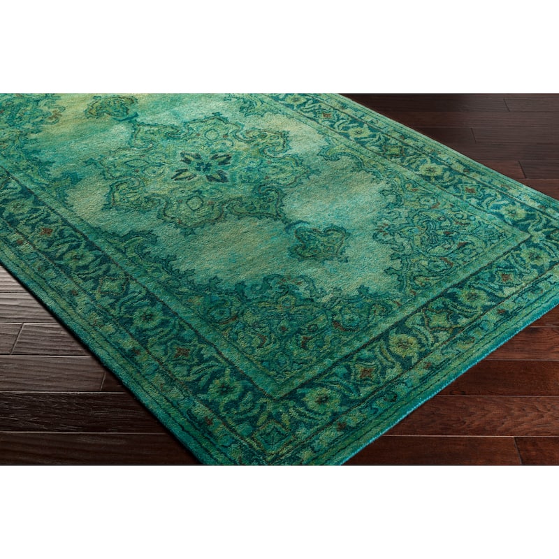 Hand-Tufted Linhope Medallion Wool Area Rug