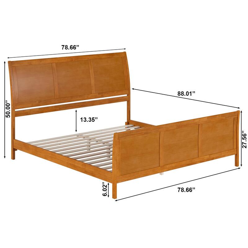 AFI, Portland Solid Wood Low Profile Platform Bed with Matching Footboard