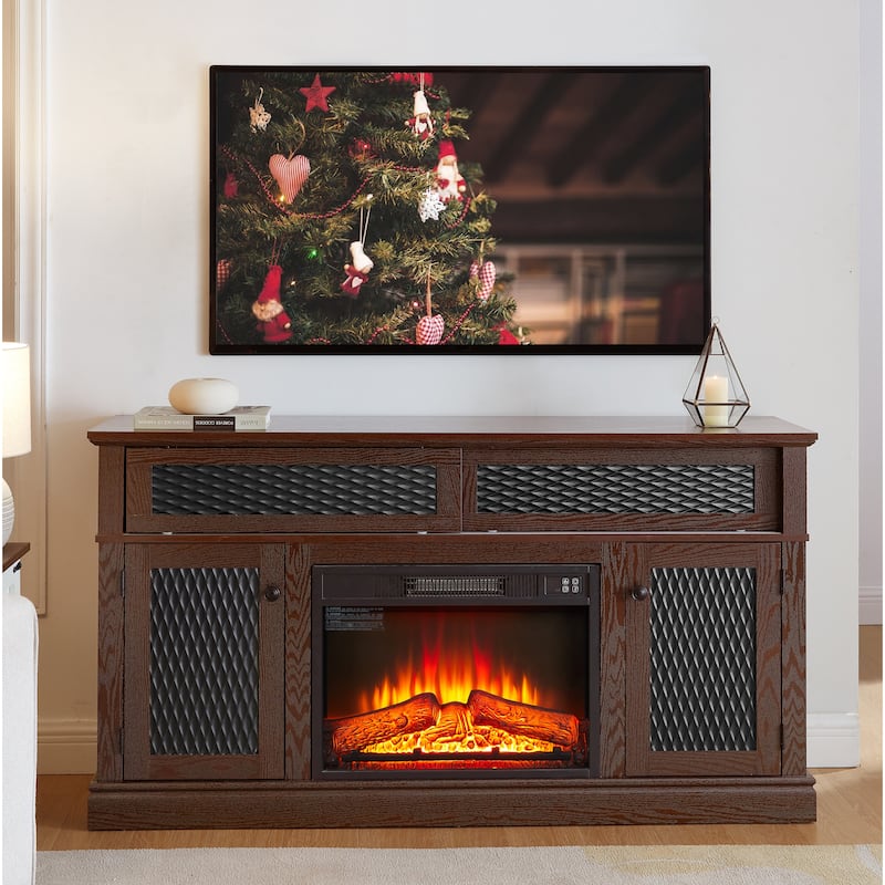 TV Stand with 23" fireplace insert,TV and Media Console