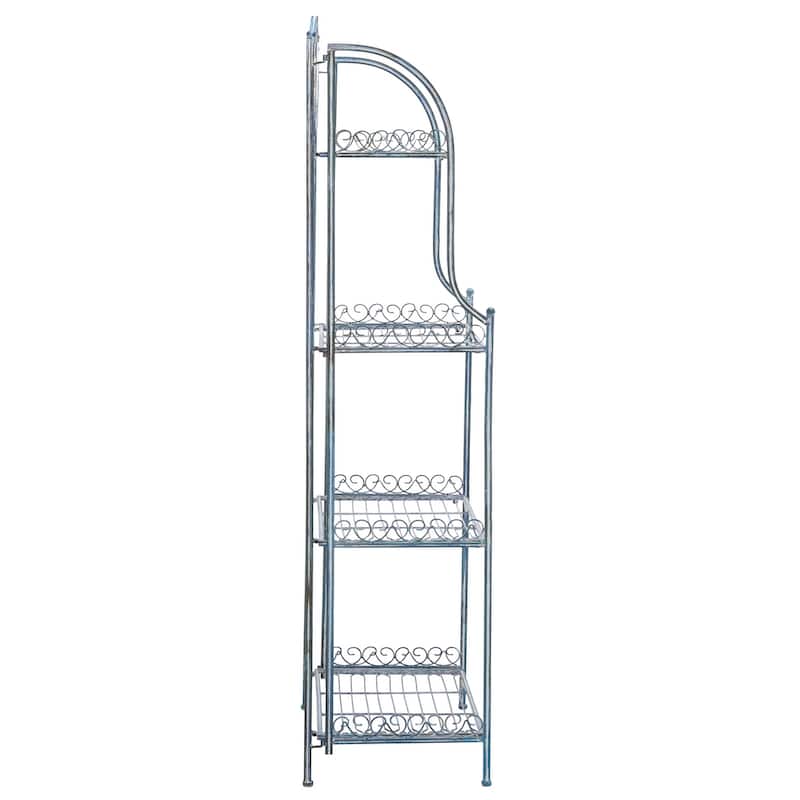 SAFAVIEH Bryn Victorian Wrought Iron 4-Tier Outdoor Bakers Rack - 25 In. W x 15 In. D x 63 In. H - 25"W x 15"D x 63"H