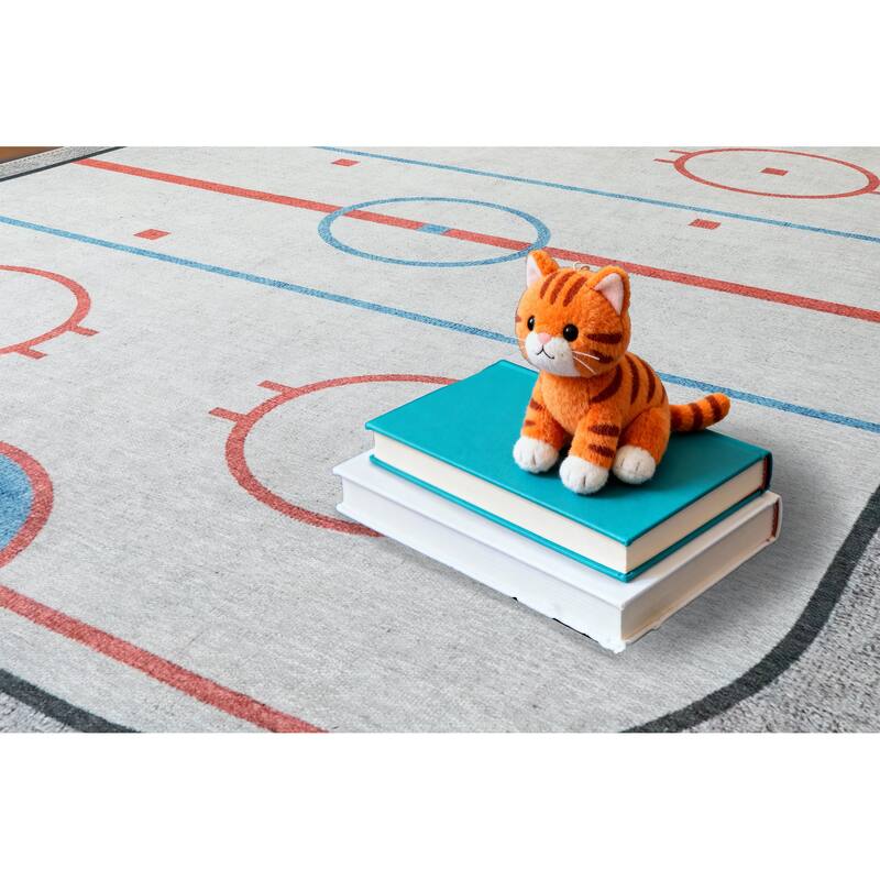 Dynamic Rugs Kidz White/Grey/Multi Polyester Children's Area Rug