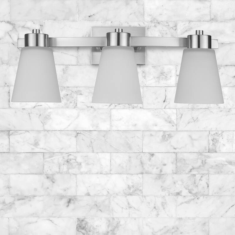 Prominence Home Fairendale Traditional Farmhouse Bathroom Vanity Light, Brushed Nickel - Brushed Nickel
