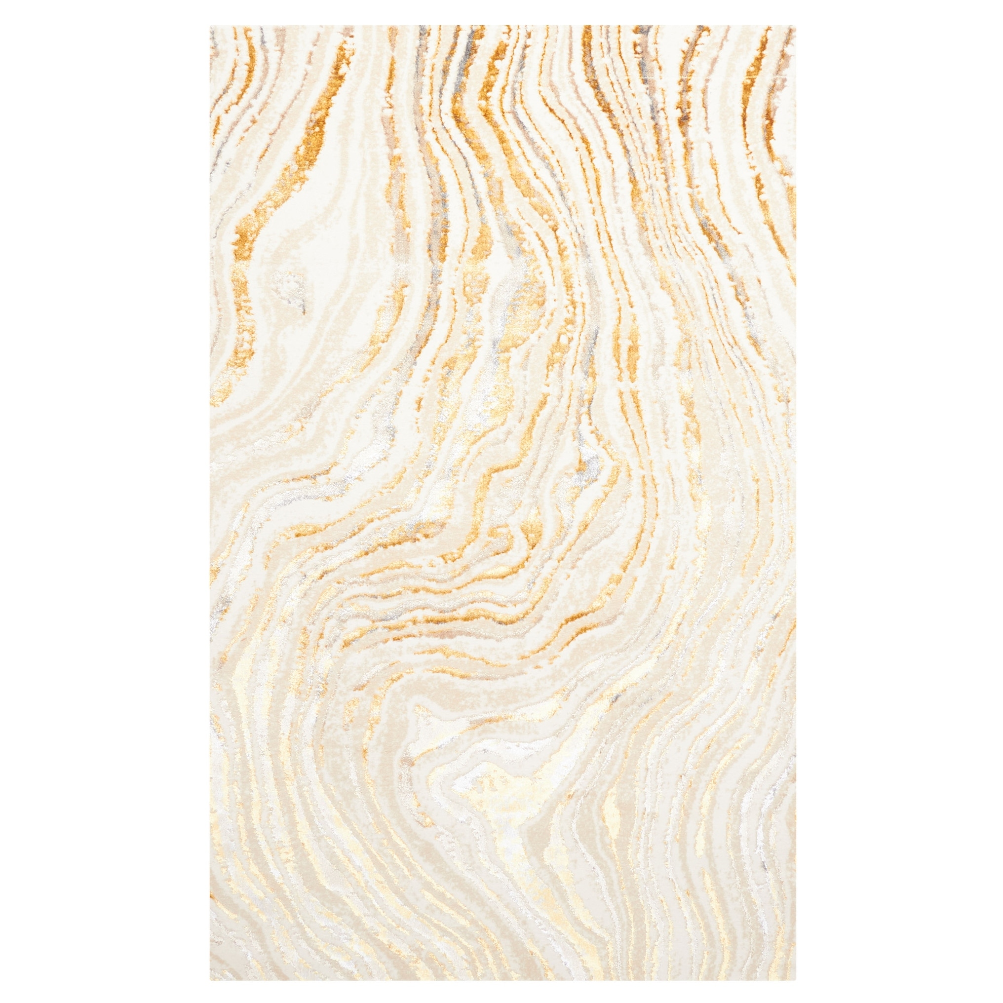 ECARPETGALLERY Machine Made Clara Gold Area Rug