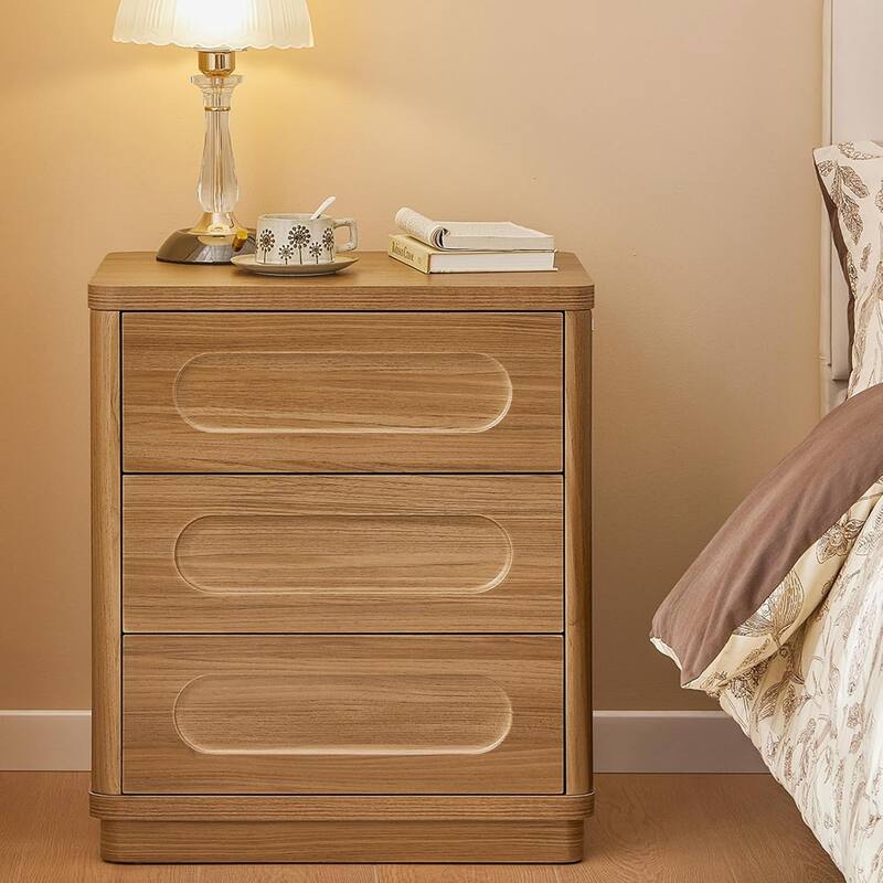Bedroom Nightstand 3 Drawers 21.7''Wx15.8''Large Night Stand
