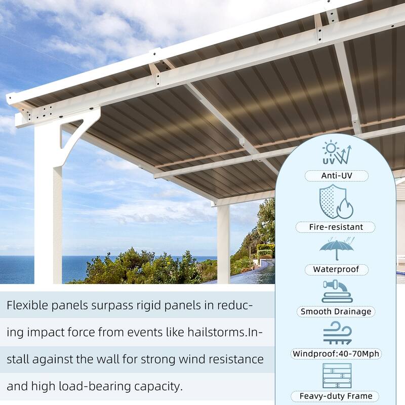 AECOJOY Wall Mounted Gazebos Pergola Gazebo Awnings for Backyard