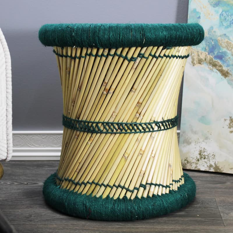 Natural Geo Moray Decorative Handwoven Jute Accent Stool