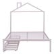 preview thumbnail 3 of 7, Full Size Metal Platform Bed,House-Shaped Headboard Design,two drawers,Pink