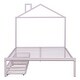 preview thumbnail 58 of 75, Metal Platform Bed with 2 Drawers, Bedroom Kids Bed Frame with House-Shaped Headboard Design and Support Slats, Easy Assembly