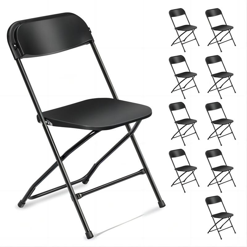 Plastic Folding School Conference Chair Set (Set of 10) - Black - Set of 10
