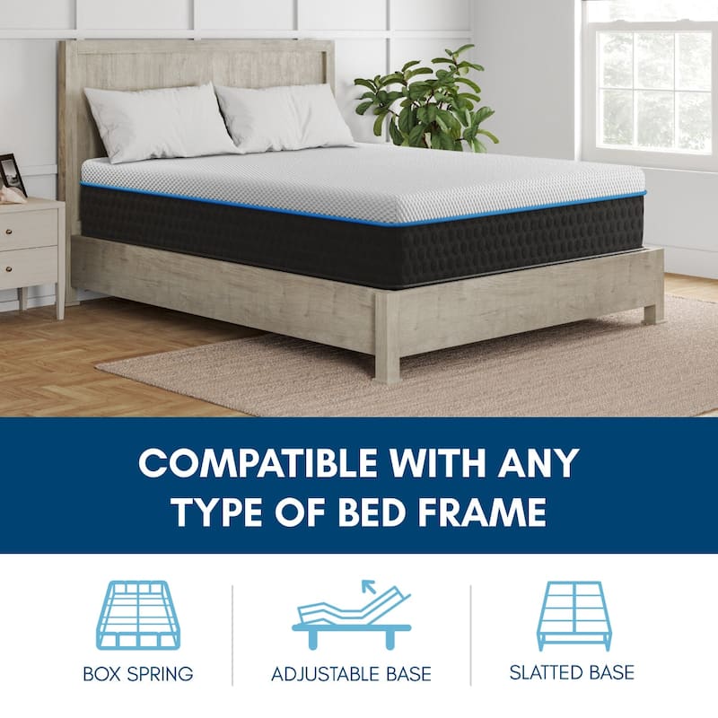 Veracool, 12-Inch, Cool Hybrid Mattress with Copper Infused Memory Foam, CertiPUR US and Greenguard Gold Certified