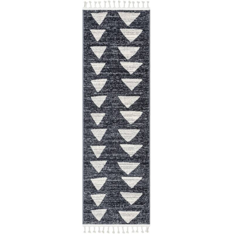 Well Woven Kennedy Triangles Modern Geometric Pattern Area Rug - Grey - 2' 3" x 7' 3" - Runner