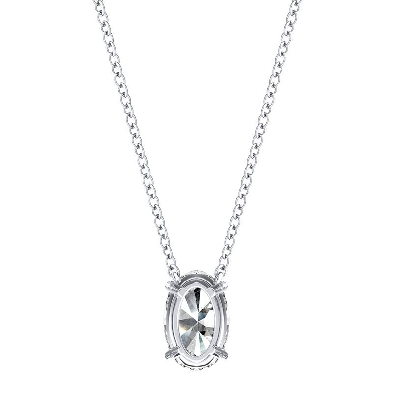 Auriya 3/4ctw Oval Solitaire Diamond Necklace 14k Gold Prong-set (H-I, I1-I2)