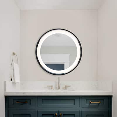 SAFAVIEH Home Blakewell 24" LED Vanity Mirror - Black / Silver