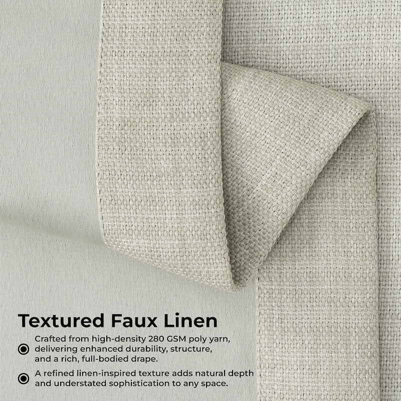 Exclusive Fabrics Textured Faux Linen Extra Wide Curtains Rod Pocket Single Panel (1 Panel)