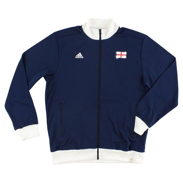 Shop Adidas Mens England Track Jacket Navy Blue Navy Blue White Red L Overstock 22544932