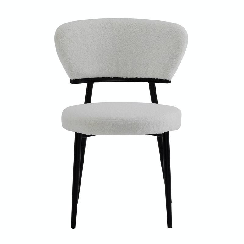 Set of 2 Modern Upholstered Arm Dining Chairs with Metal Legs, Soft Padded Seat & Backrest