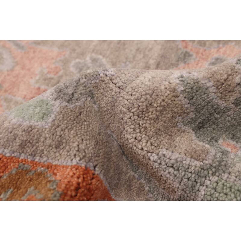 ECARPETGALLERY Hand-knotted Modern Oushak Grey Wool Rug - 7'9 x 9'11