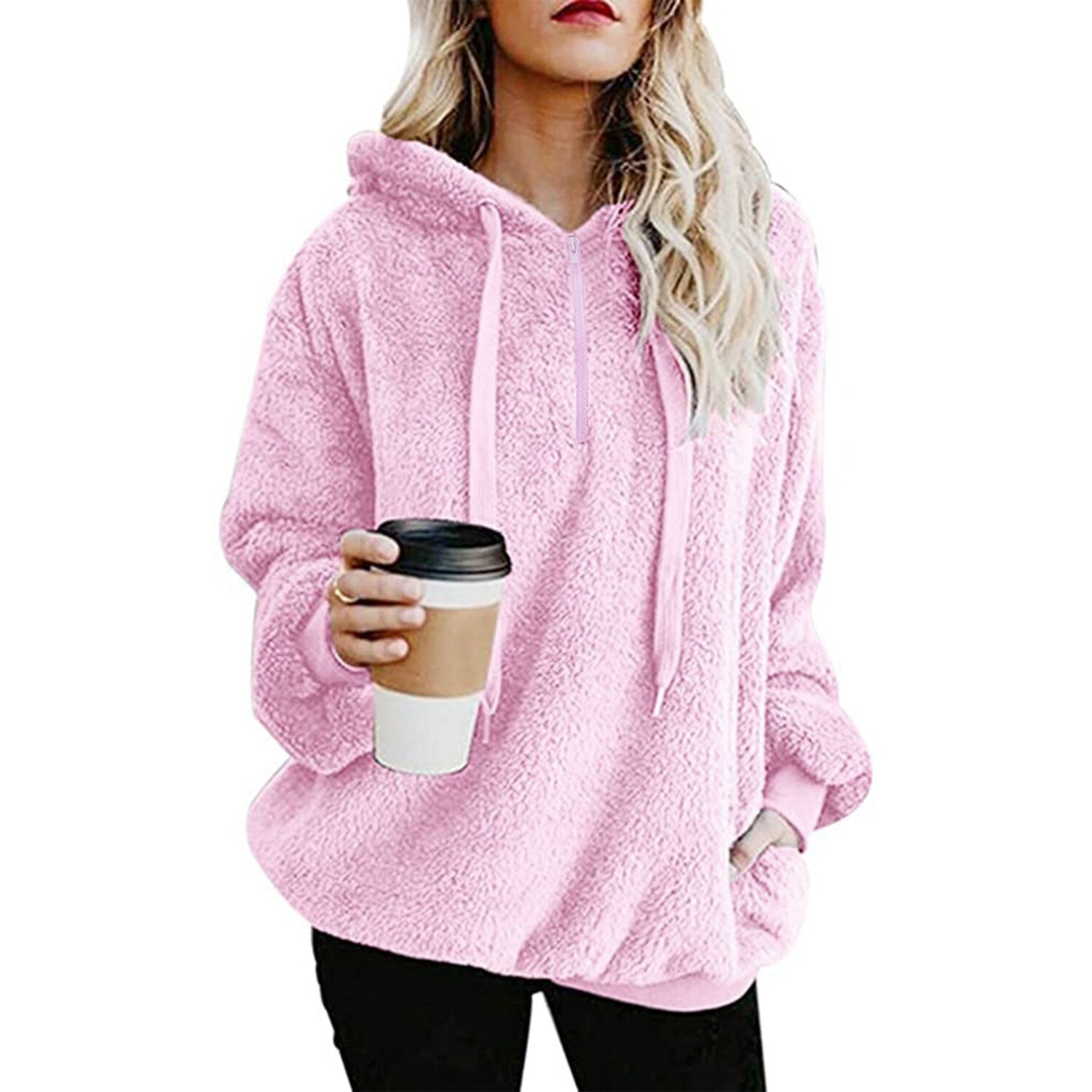 fuzzy sweatshirt pink