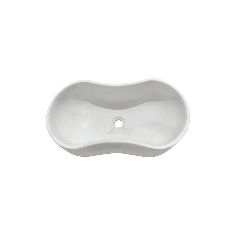 Roomfitters Marble Bathroom Vessel Sink, Natural Stone Countertop Wash Basin, Polished Oval Vanity Sink