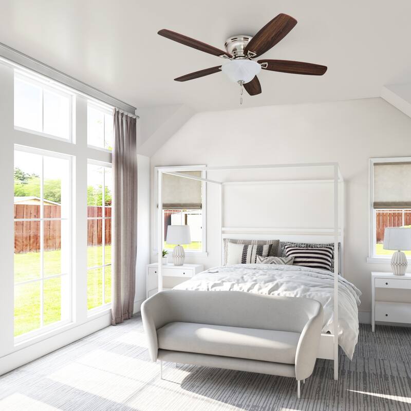 52" Honeywell Glen Alden Brushed Nickel LED Indoor Ceiling Fan with Light & Pull Chain