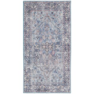New Concept Washables Vintage Medallion Machine Washable Area Rug