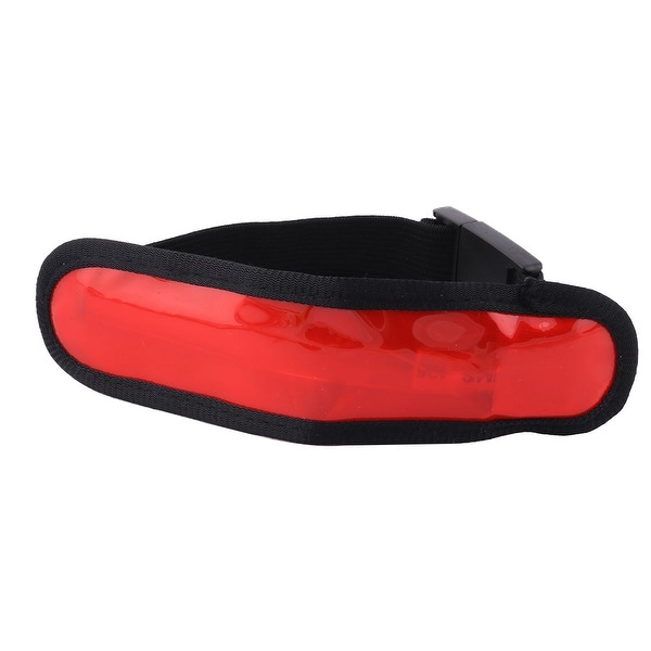 Sports LED Glowing Reflective Elastic Adjustable Buckle Night Safety Armband Red