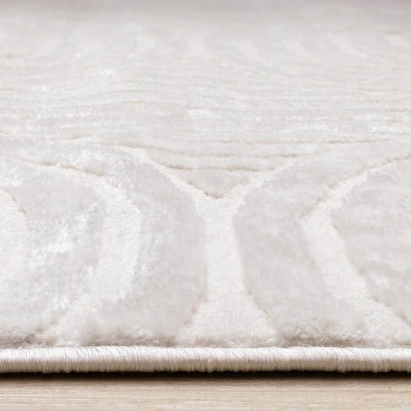 Leonardo White Grey Modern Arches Area Rug