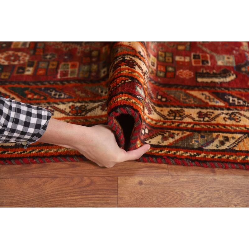 Hand Knotted Oriental 100% Wool Carpet Traditional Tribal Red Kashkoli Area Rug - 8' 2'' X 5' 4''