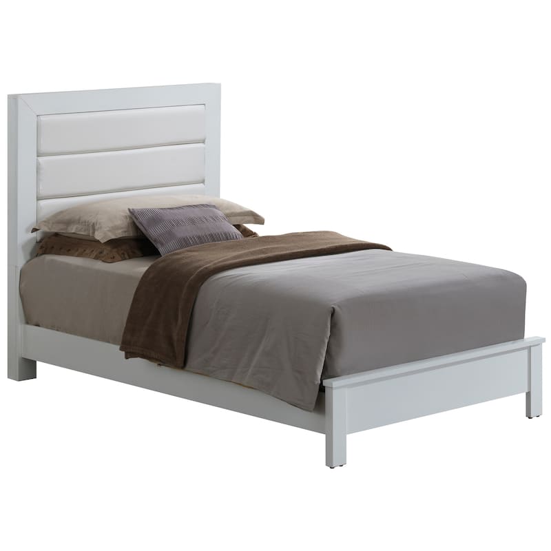 White Twin Bed with Transitional Style, Sleek Finish and Compact Frame for Guest Rooms, Kids' Rooms or Smaller Spaces