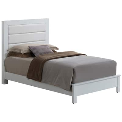 White Twin Bed with Transitional Style, Sleek Finish and Compact Frame for Guest Rooms, Kids' Rooms or Smaller Spaces