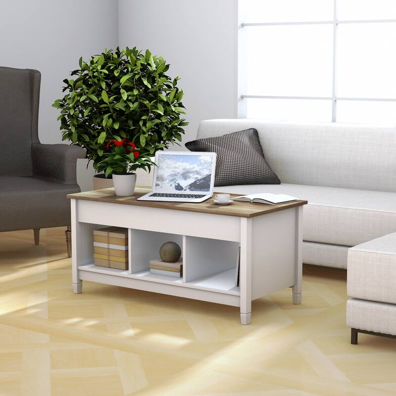 Costway Lift Top Coffee Table w/ Hidden Compartment and Storage