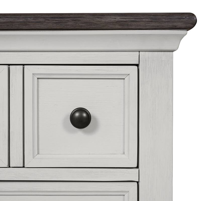 Furniture of America Eryndor Modern Farmhouse 3-Piece White Solid Wood Platform Bedroom Set