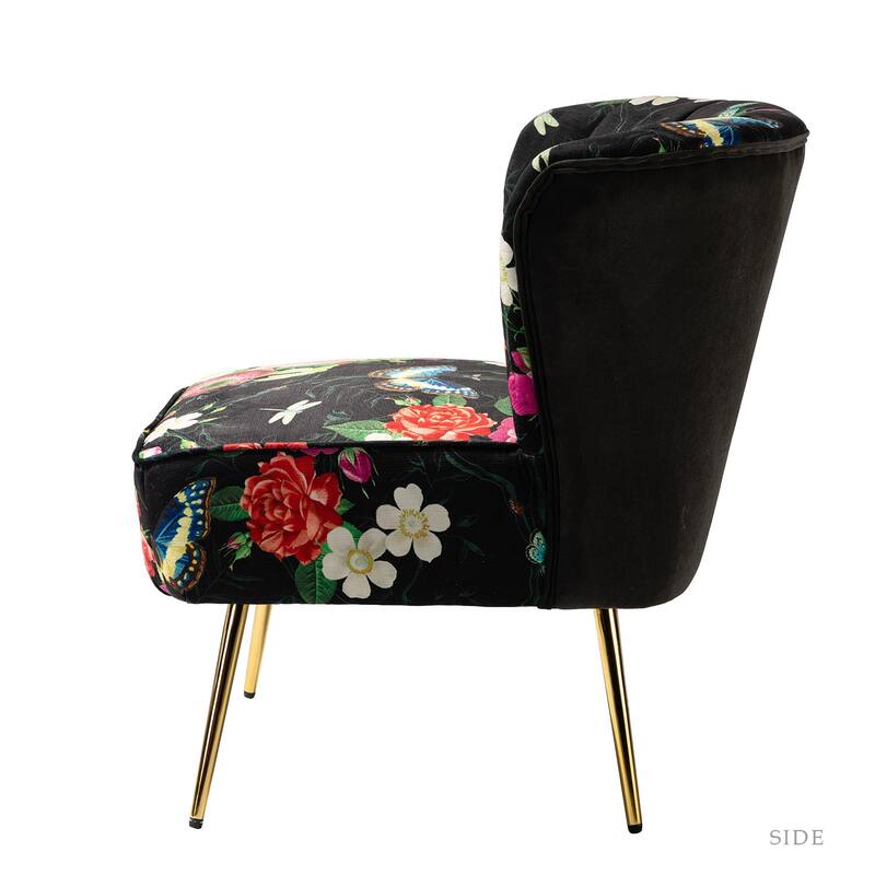 Almira Contemporary Upholstered Armless Side Chair with Tufted Back Set of 2 by HULALA HOME