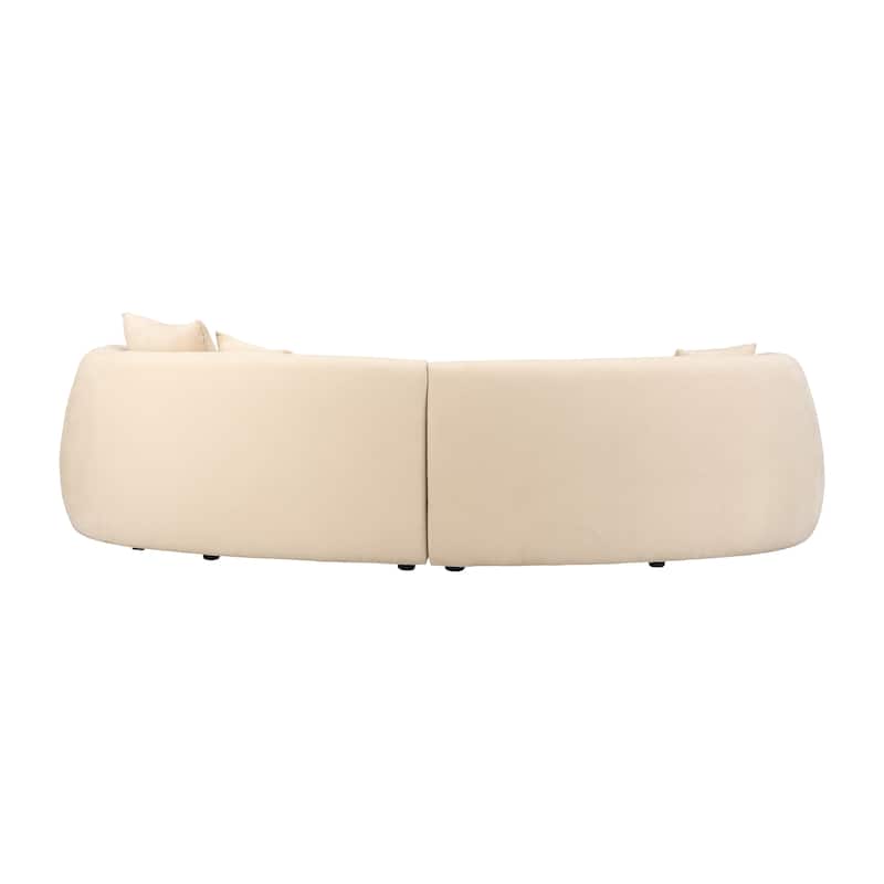 Sagebrook Home Neutral Modern 4 Seat Rectangle Curved Sofa - 117" x 49" x 31"