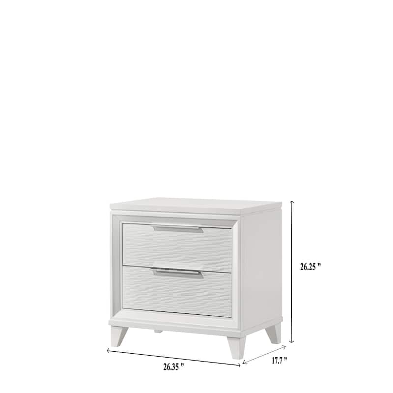 Denissa 6 Piece White Upholstered LED Panel Bedroom Set