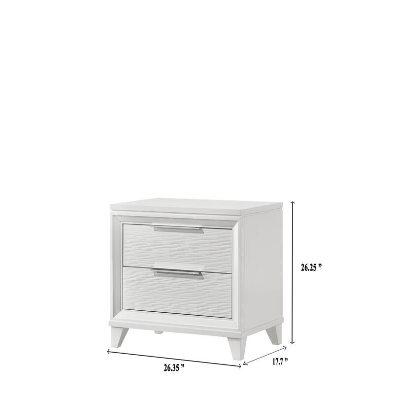 Etti White LED Upholstered Panel Bed