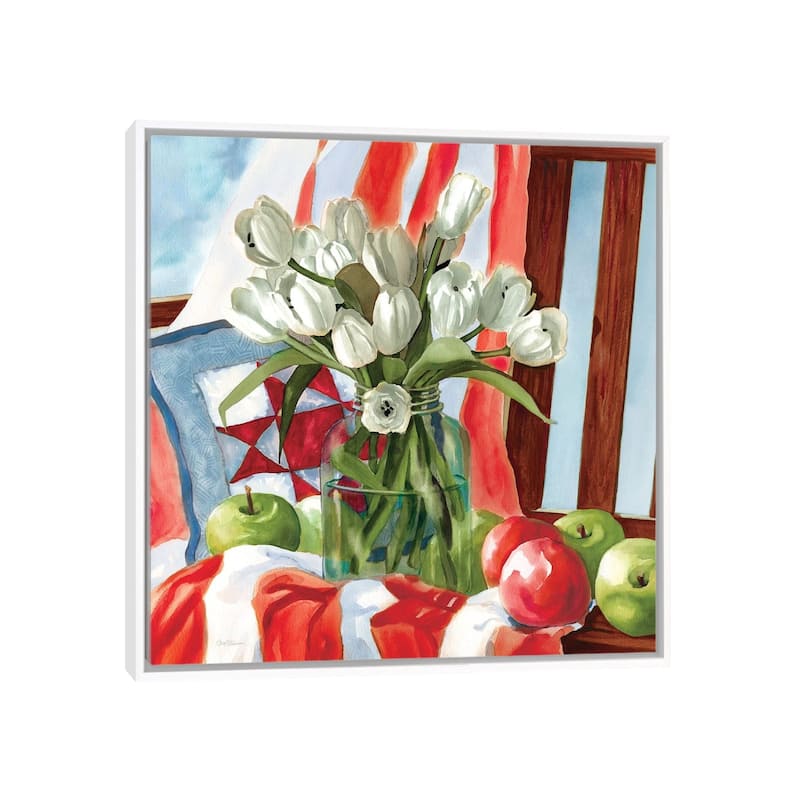 iCanvas "July Tulips" by Carol Robinson Framed Canvas Print - White - 26x26