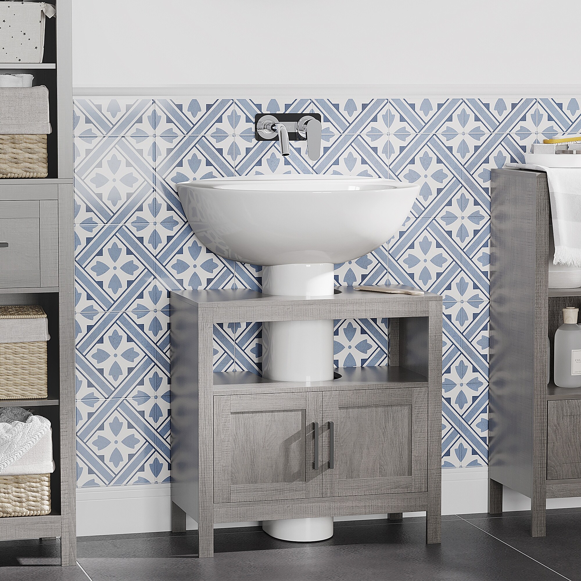 Pedestal cabinet deals bathroom