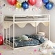 preview thumbnail 1 of 9, Twin over Twin Metal Bunk Bed with Strong Construction for Bedroom White