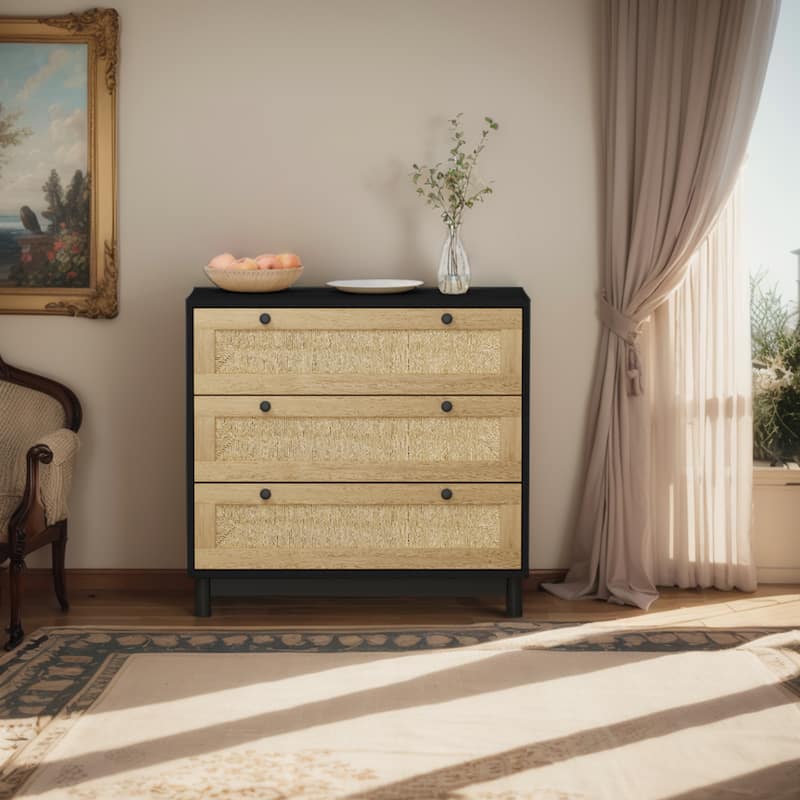 Drawers Storage Cabinet Rope Woven Drawer