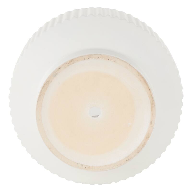 Green, Cream or White Ceramic Wide Planter with Linear Grooves and Tapered Bases (Set of 3)